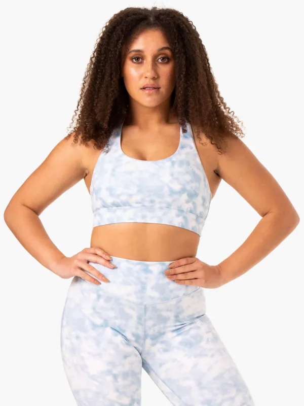 Tie Dye Sports Bra - Steel Blue Tie Dye sold by Ryderwear