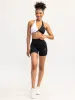 Duo Halter Twist Sports Bra - Black/White sold by Ryderwear