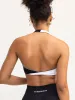 Duo Halter Twist Sports Bra - Black/White sold by Ryderwear