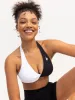 Duo Halter Twist Sports Bra - Black/White sold by Ryderwear