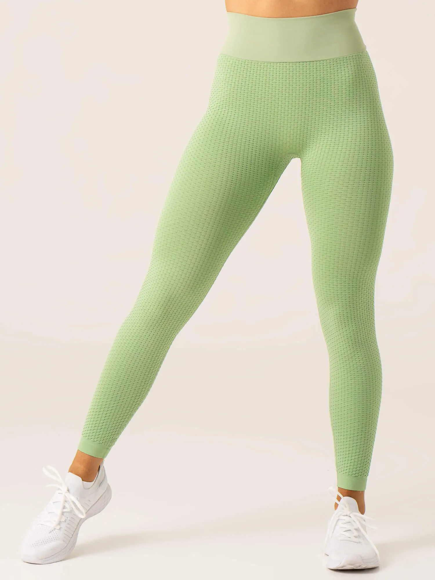 Honeycomb Scrunch Seamless Leggings - Sage sold by Ryderwear product image thumbnail 2