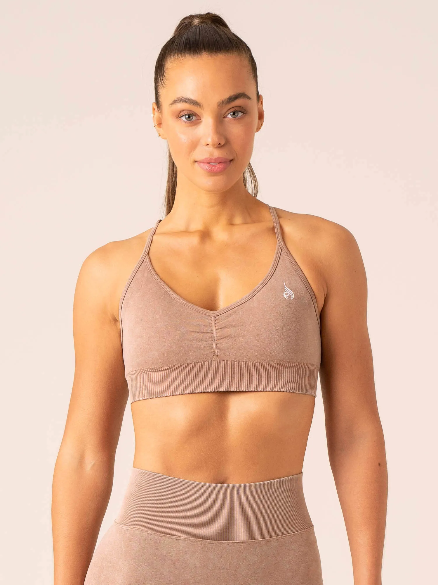 Stonewash Seamless Sports Bra - Tan Stonewash sold by Ryderwear product image thumbnail 3