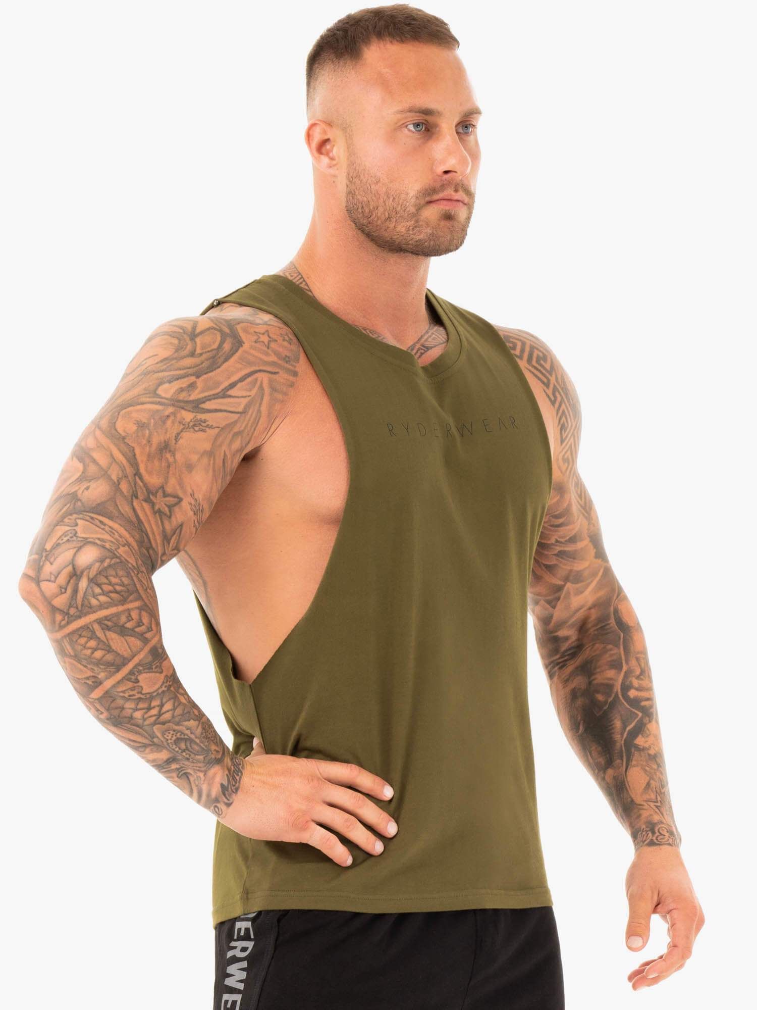 Active Cotton Baller Tank - Khaki sold by Ryderwear product image thumbnail 4
