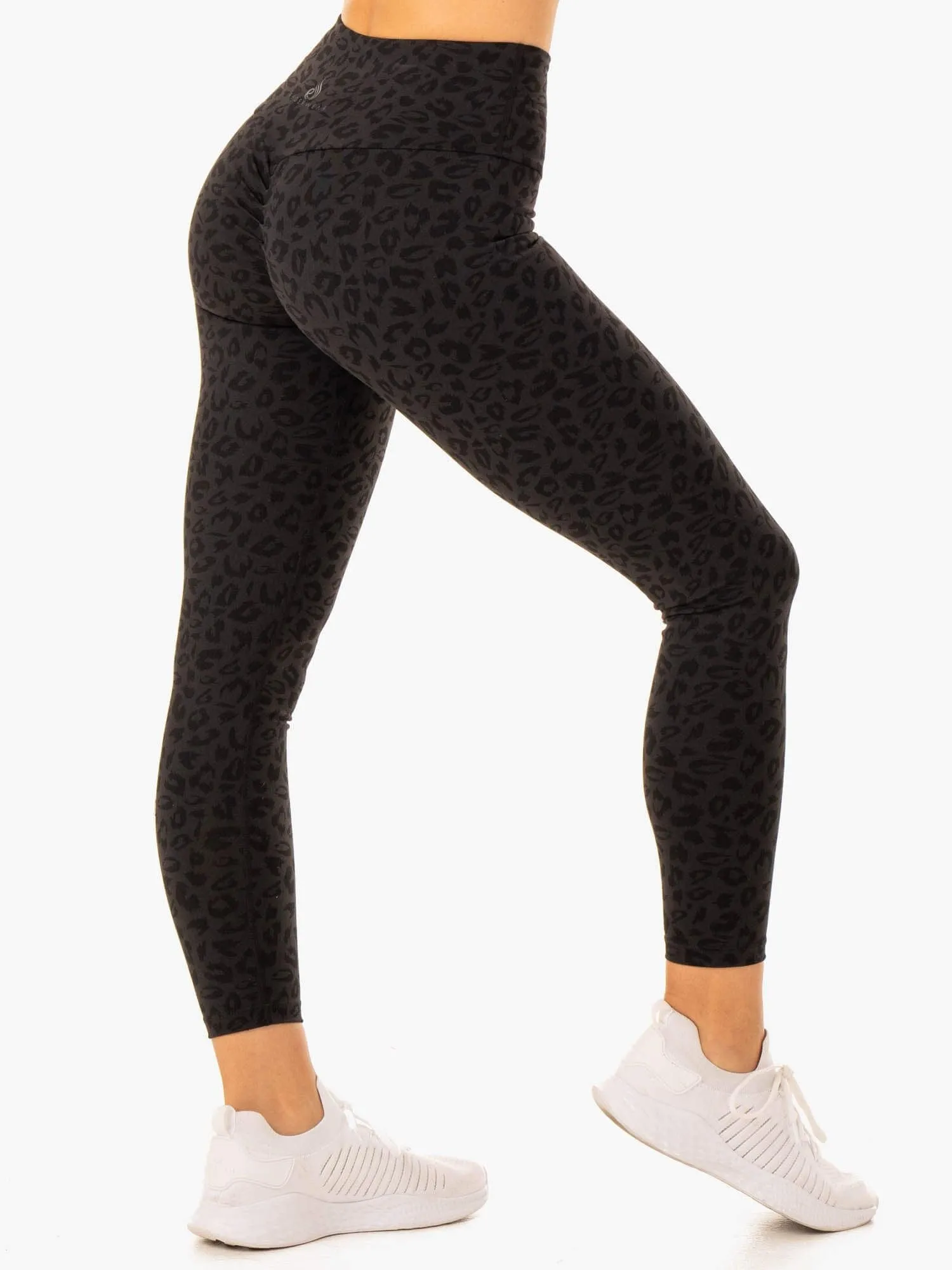 Adapt High Waisted Scrunch Leggings - Black Leopard sold by Ryderwear