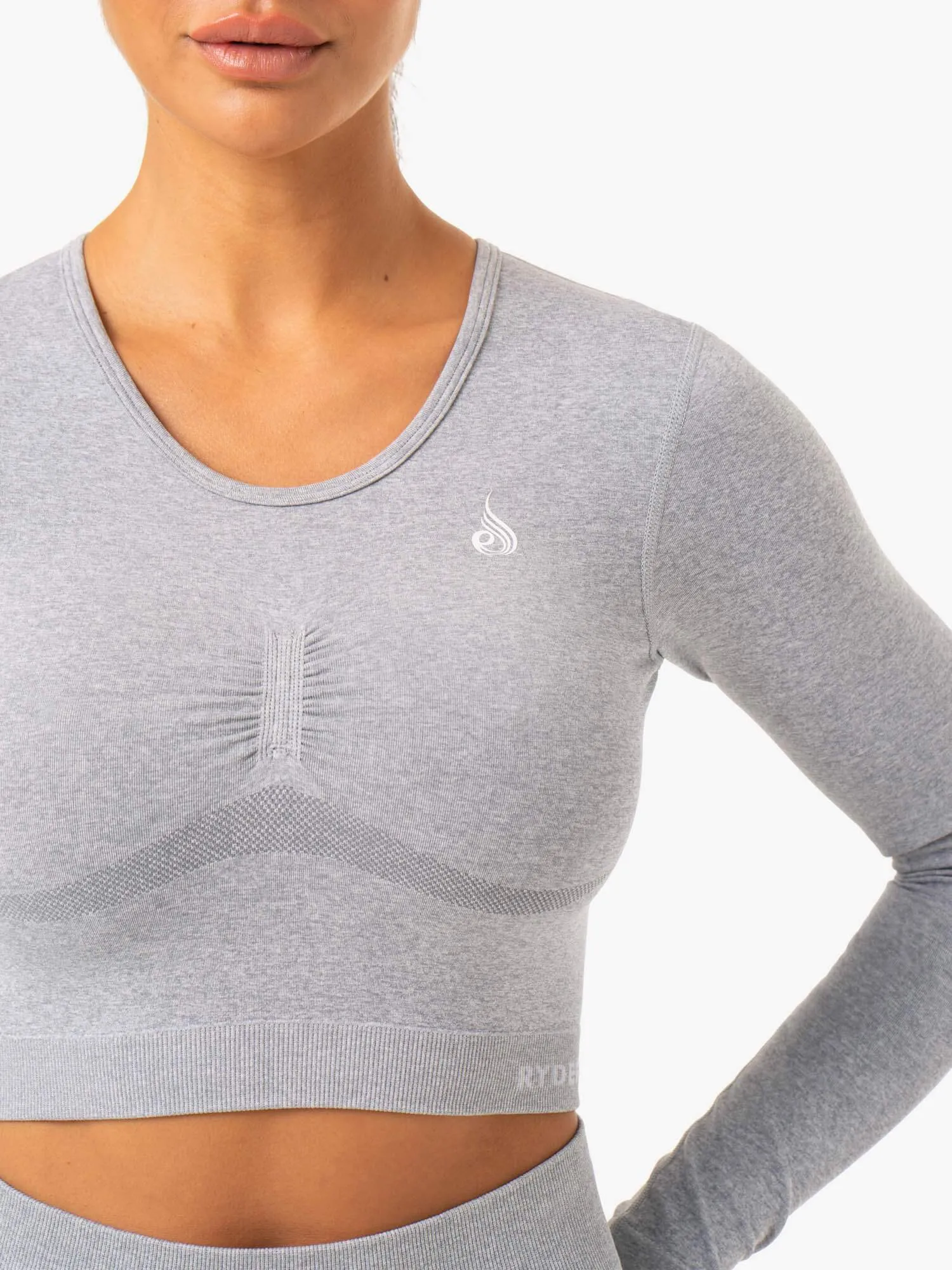Staples Seamless Long Sleeve Top - Grey Marl sold by Ryderwear product image thumbnail 3