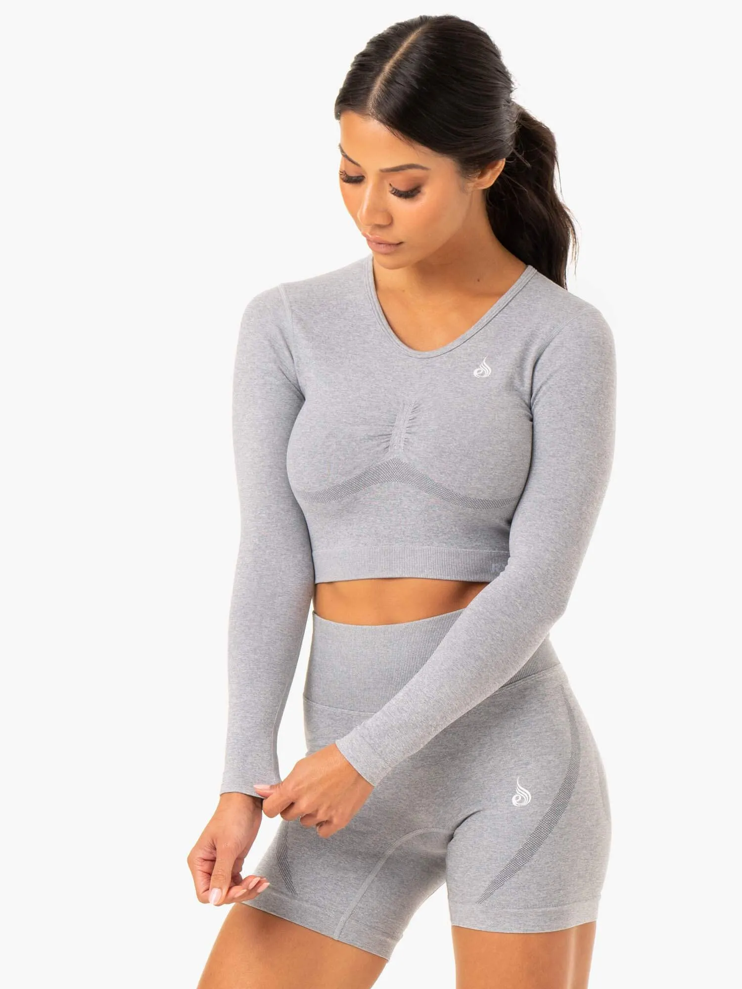 Staples Seamless Long Sleeve Top - Grey Marl sold by Ryderwear product image thumbnail 4