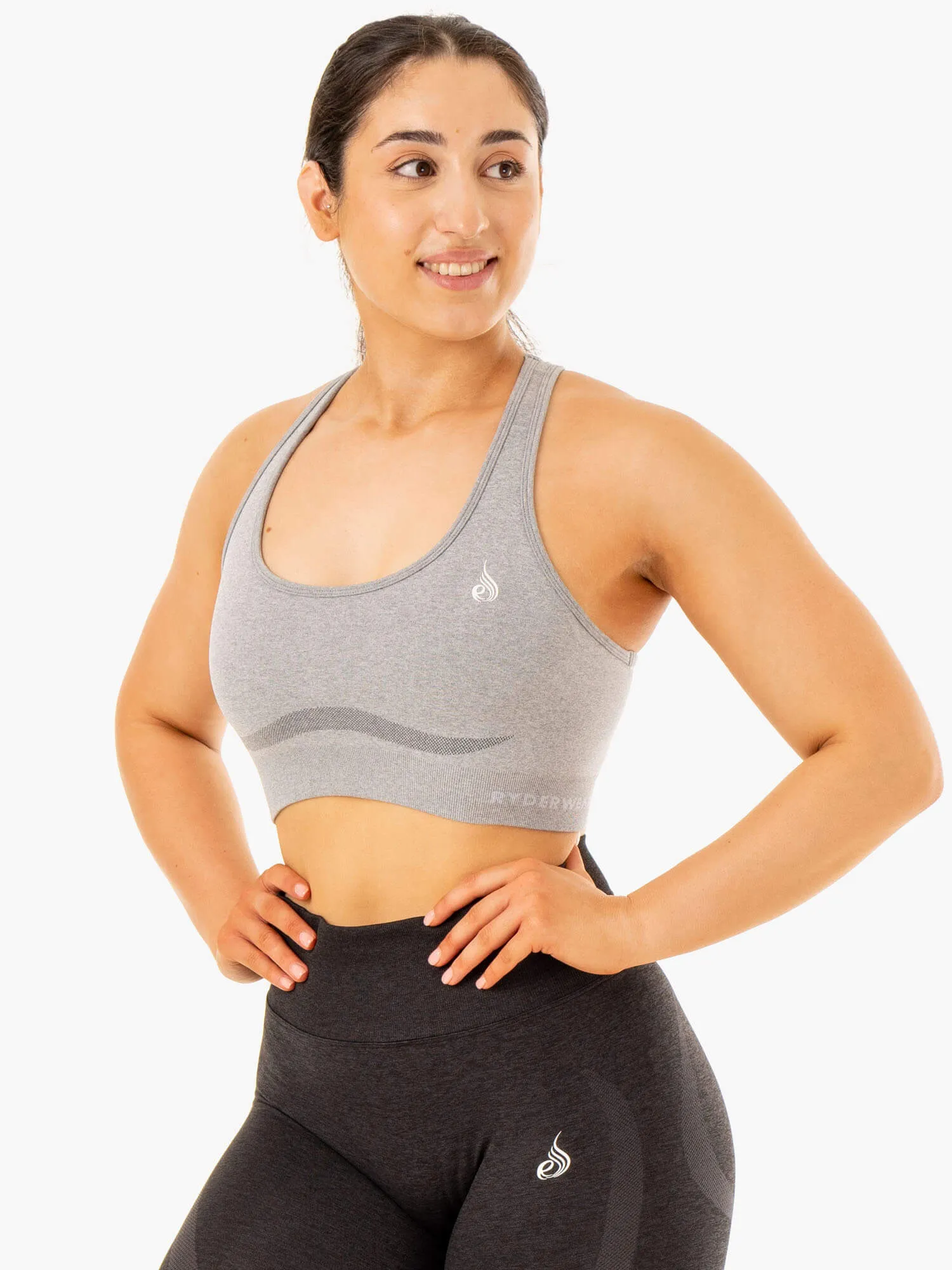 Staples Seamless Racer Back Sports Bra - Grey Marl sold by Ryderwear product image thumbnail 3