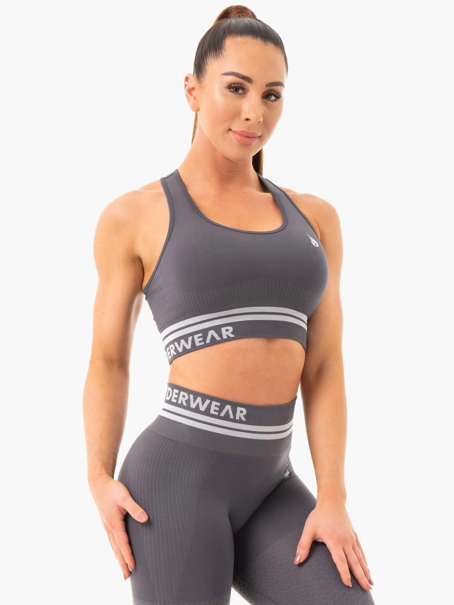Freestyle Seamless Longline Sports Bra - Charcoal sold by Ryderwear product image thumbnail 4