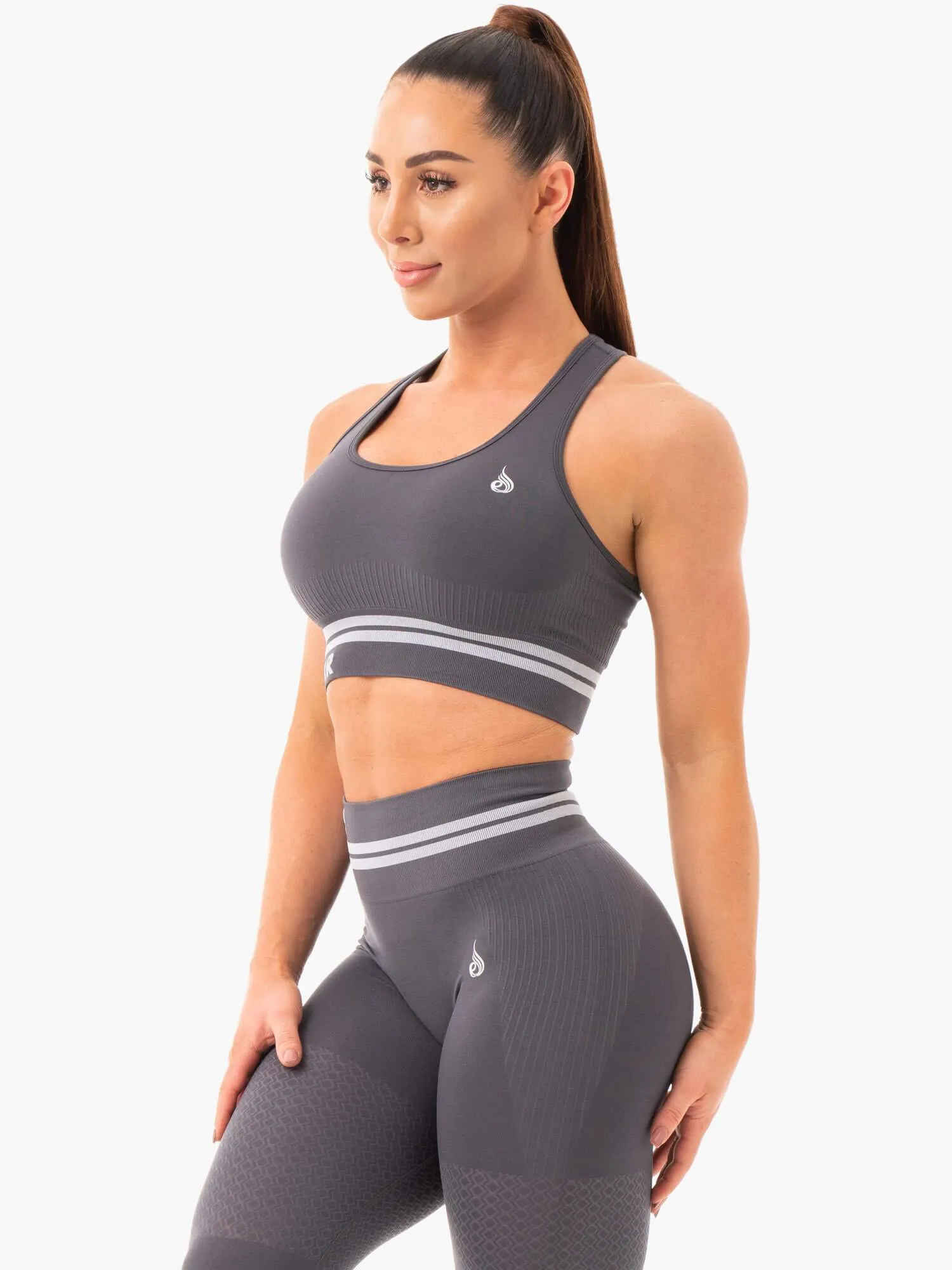 Freestyle Seamless Longline Sports Bra - Charcoal sold by Ryderwear product image thumbnail 3