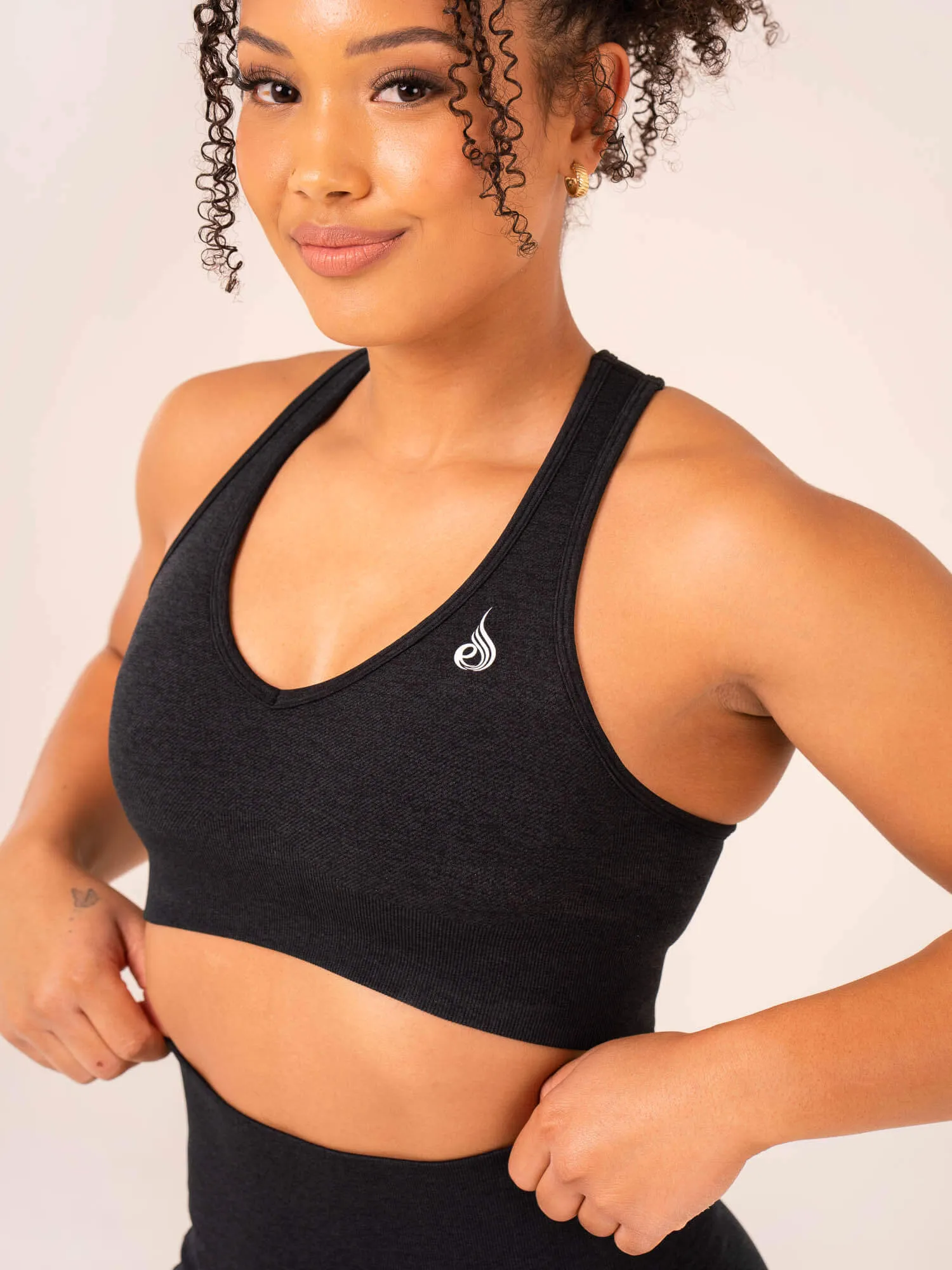 Ombre Seamless Sports Bra - Black Marl sold by Ryderwear product image thumbnail 4