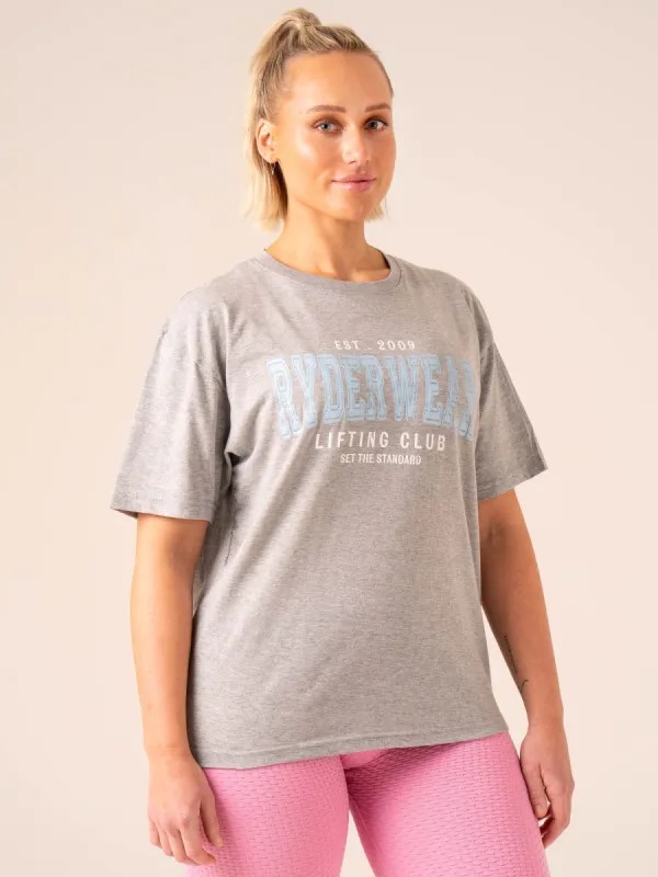 Grit Oversized T-Shirt - Grey Marl sold by Ryderwear