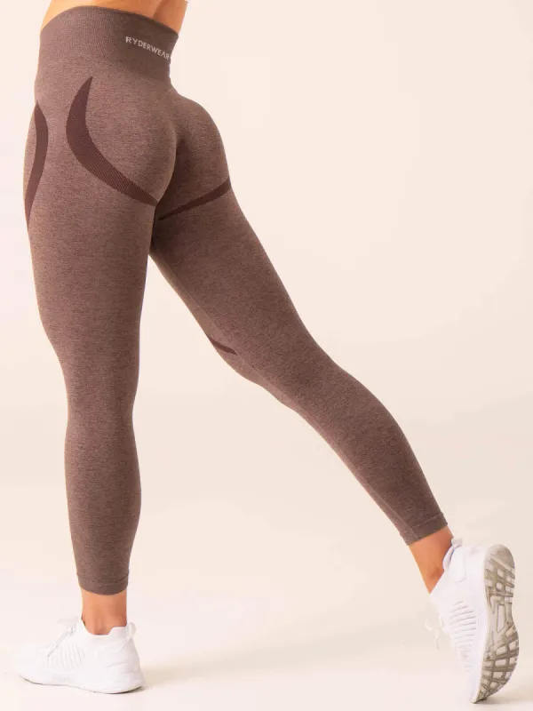 Sculpt Seamless Leggings - Chocolate Marl sold by Ryderwear