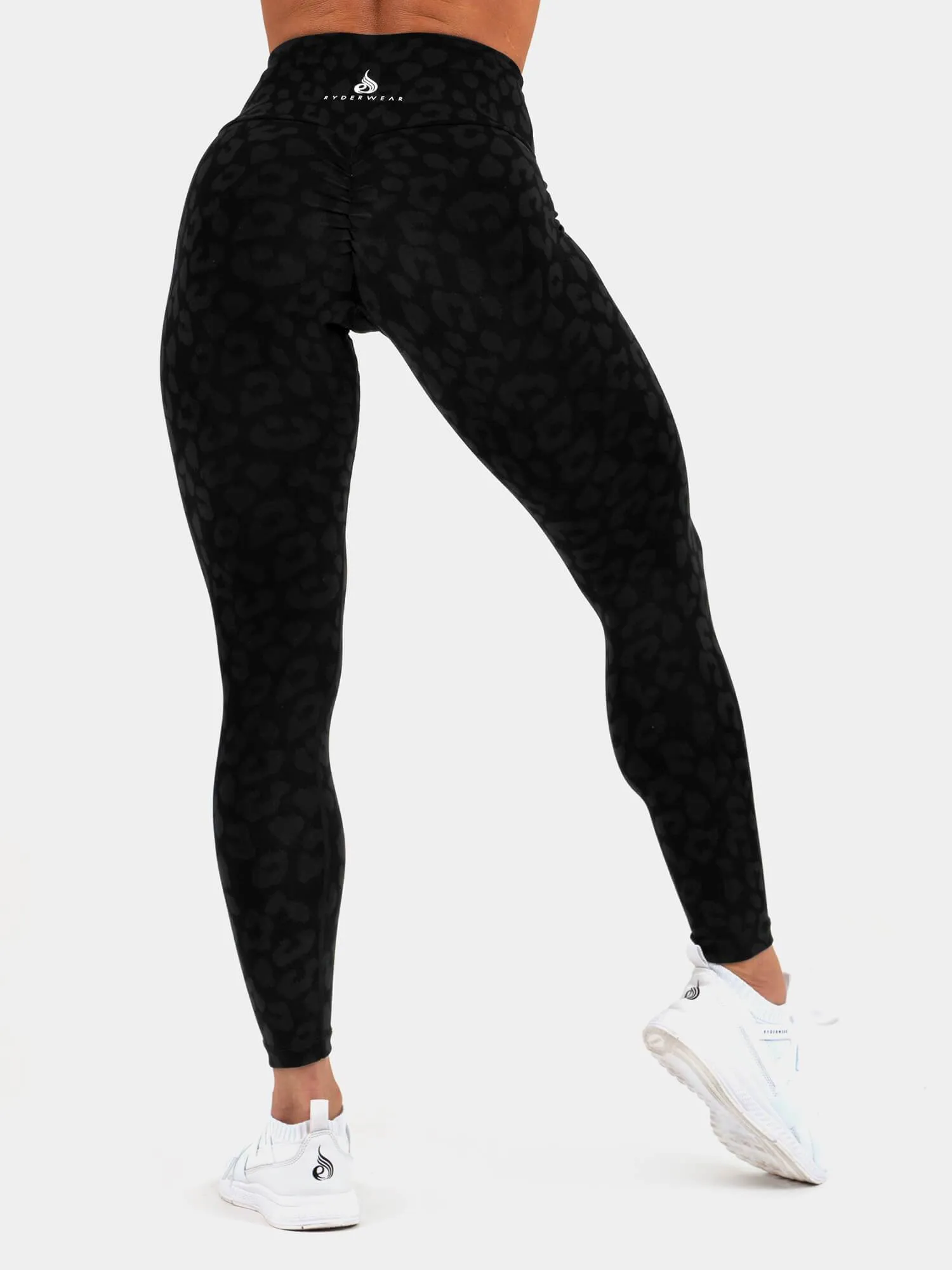 Instinct Scrunch Bum Leggings - Leopard Black sold by Ryderwear product image thumbnail 4