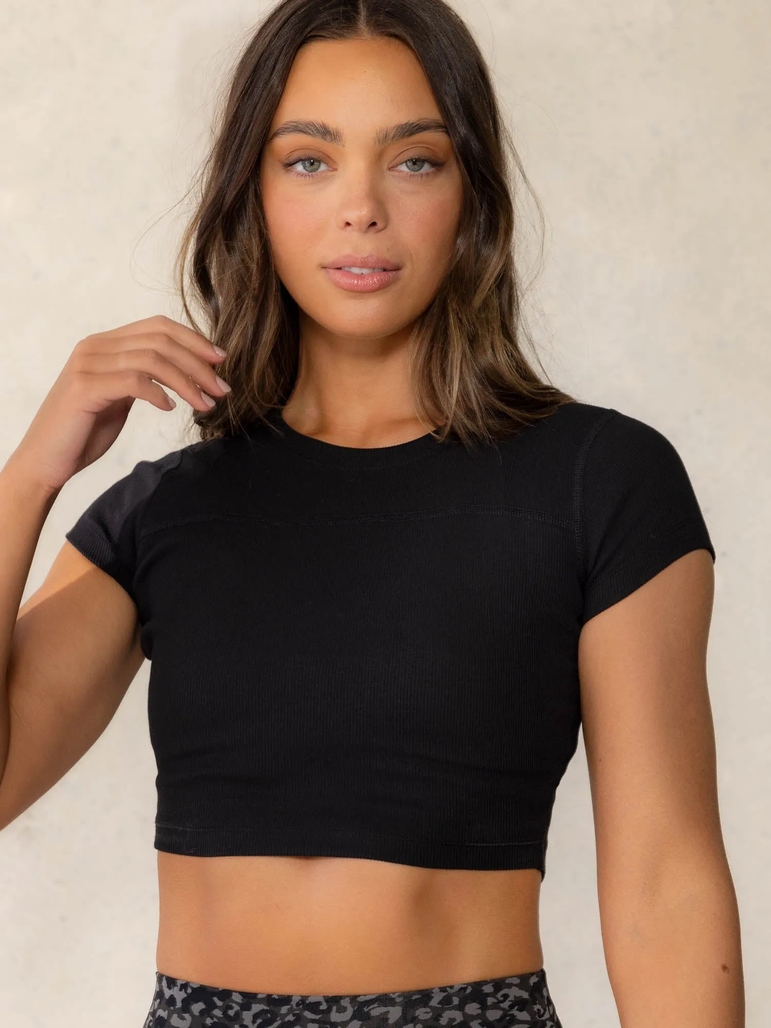 Empower Rib Tee - Black sold by Ryderwear