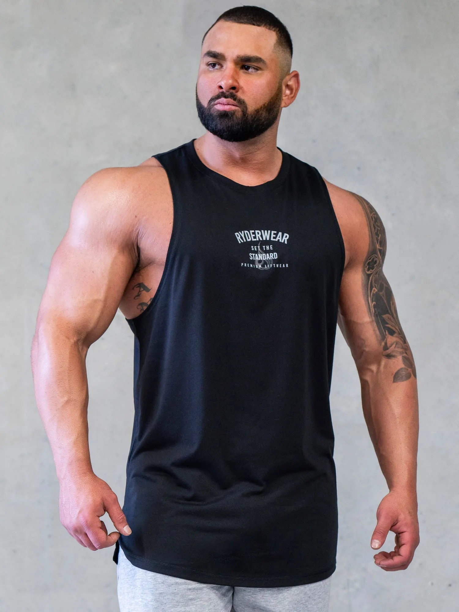 Legacy Drop Armhole Tank - Black sold by Ryderwear