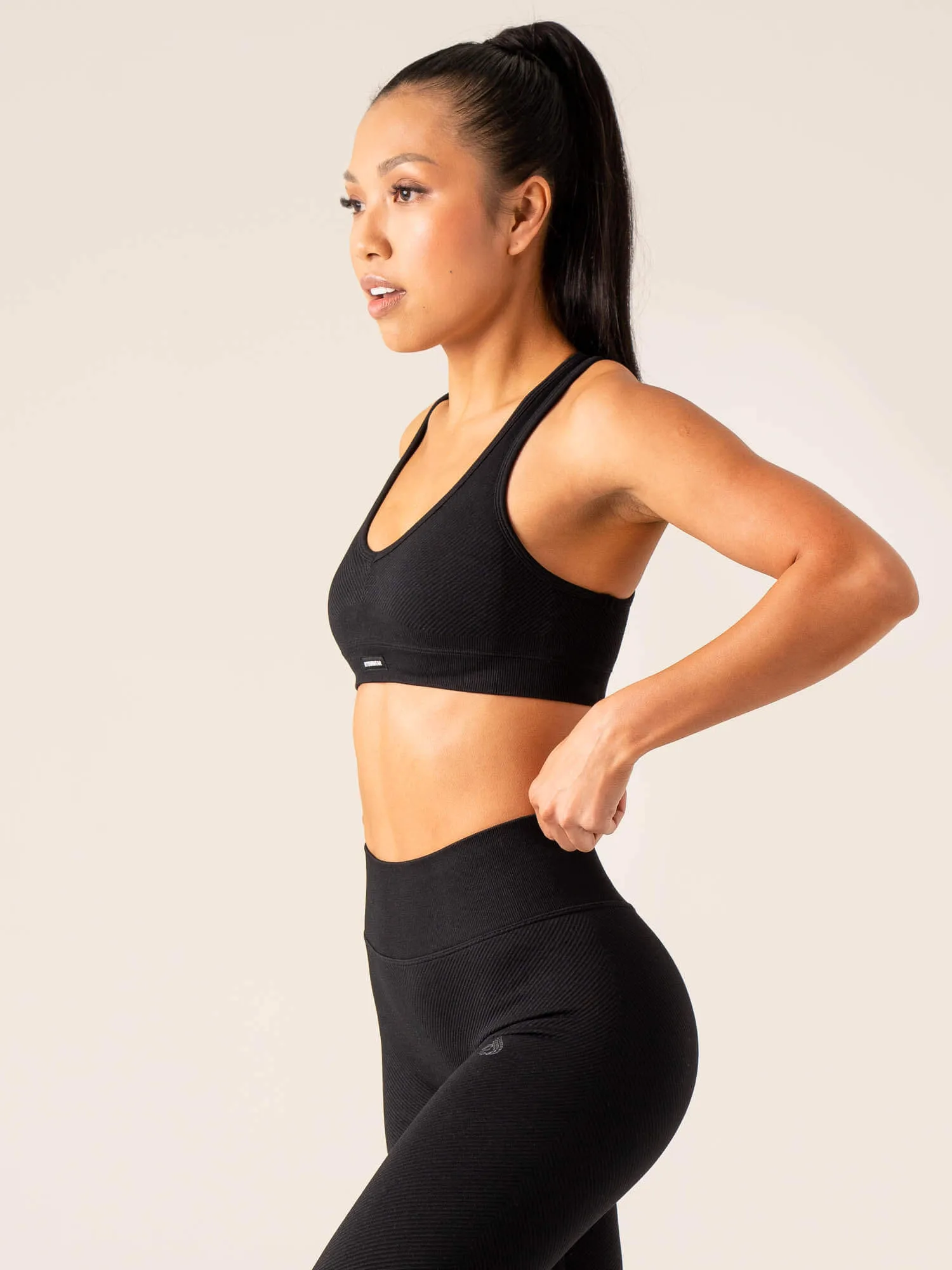 Circuit Rib Seamless Sports Bra - Black sold by Ryderwear product image thumbnail 5