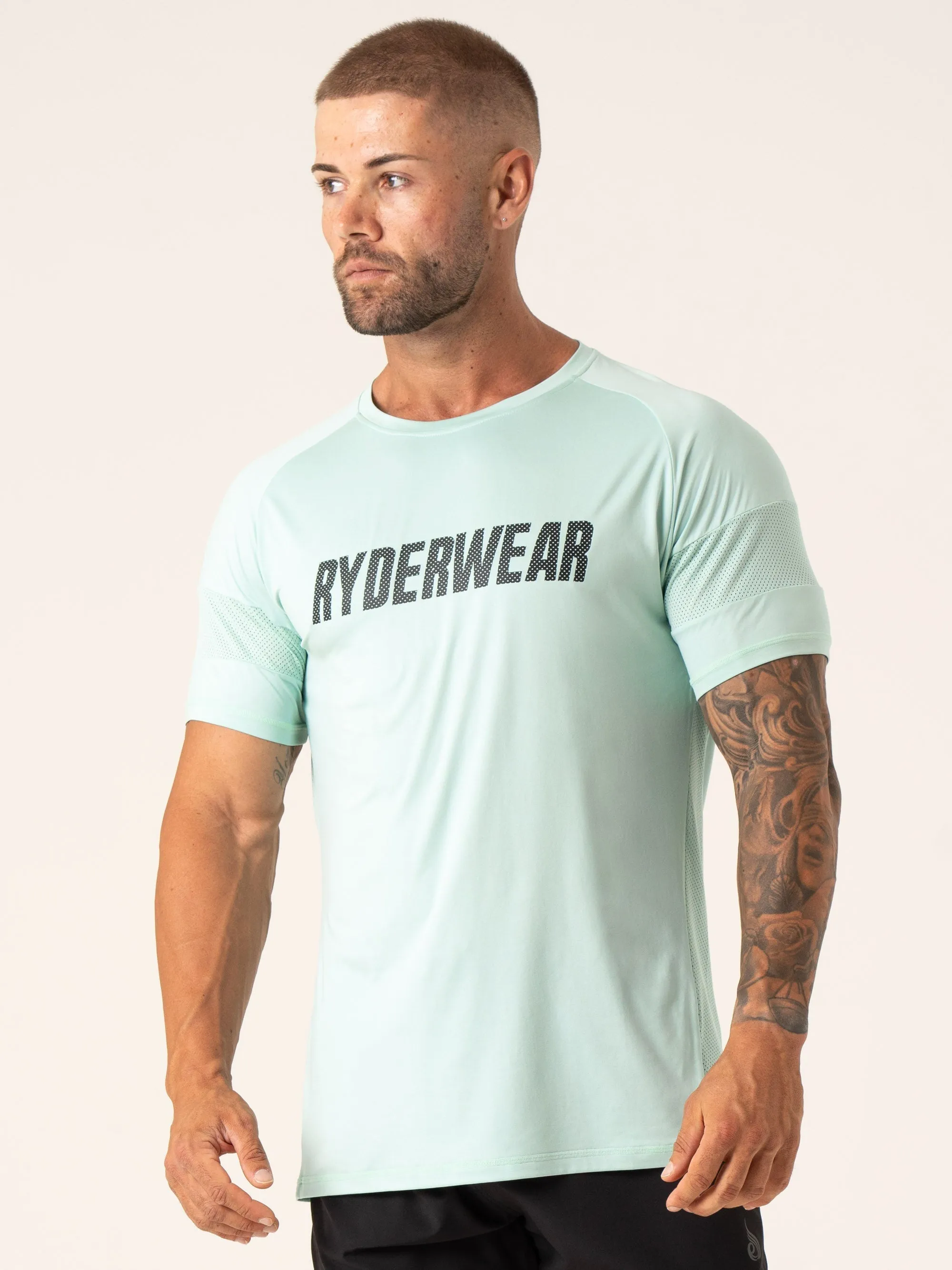 Flex Mesh T-Shirt - Aqua sold by Ryderwear