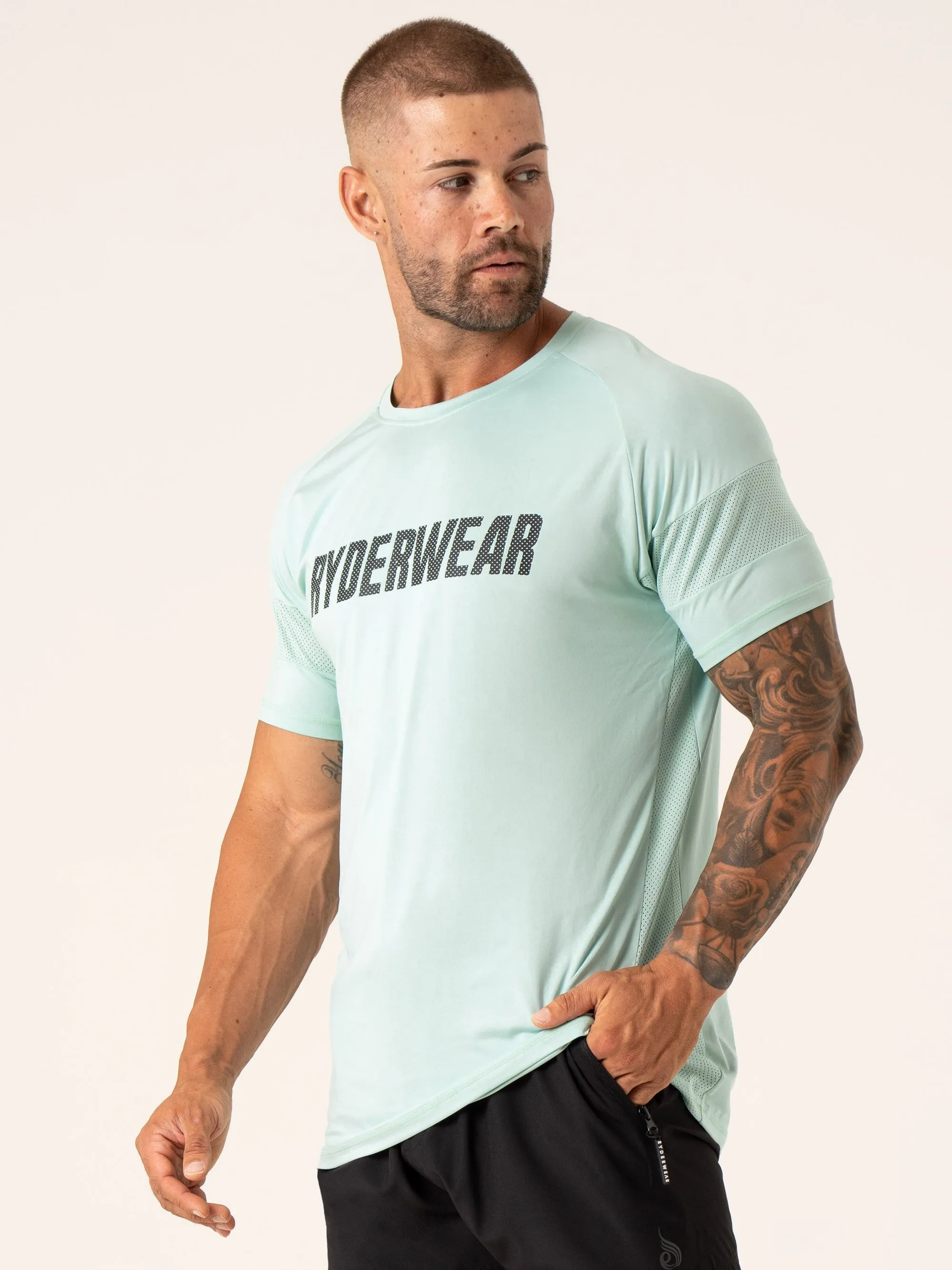 Flex Mesh T-Shirt - Aqua sold by Ryderwear product image thumbnail 3