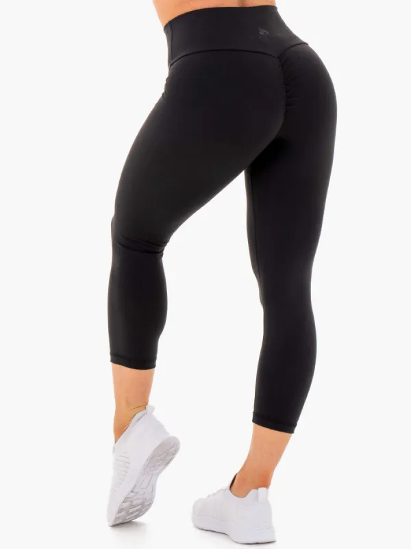 Motion High Waisted 7/8 Scrunch Bum Leggings - Black sold by Ryderwear