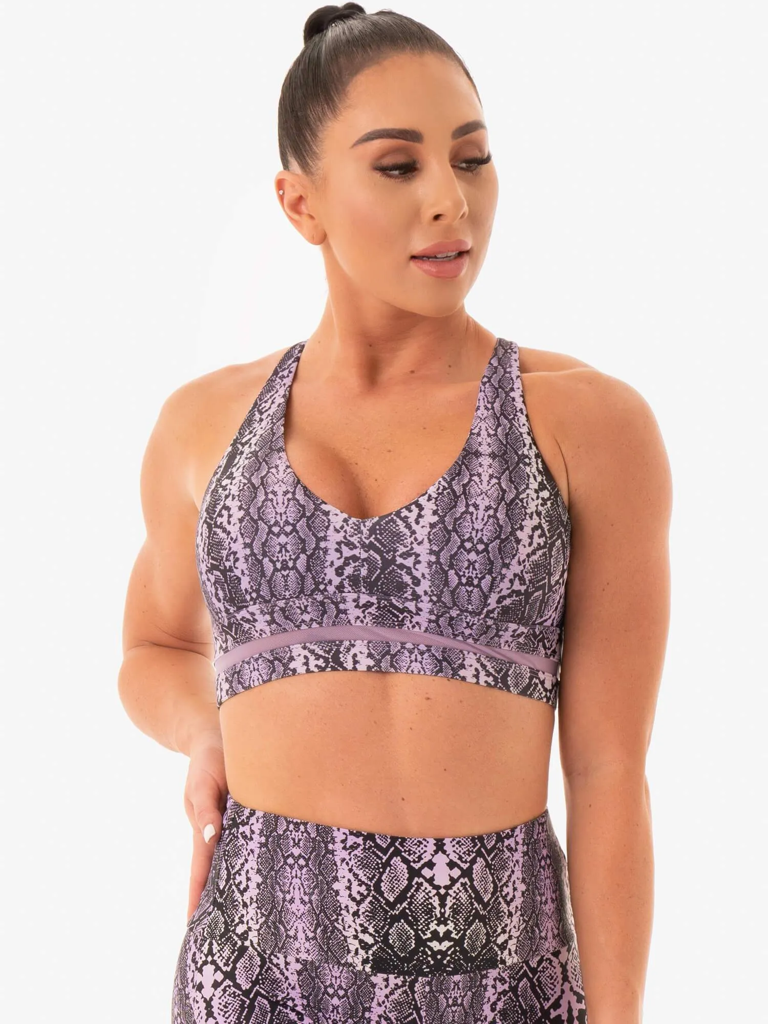 NEM X RW Sports Bra - Purple Snake sold by Ryderwear product image thumbnail 4