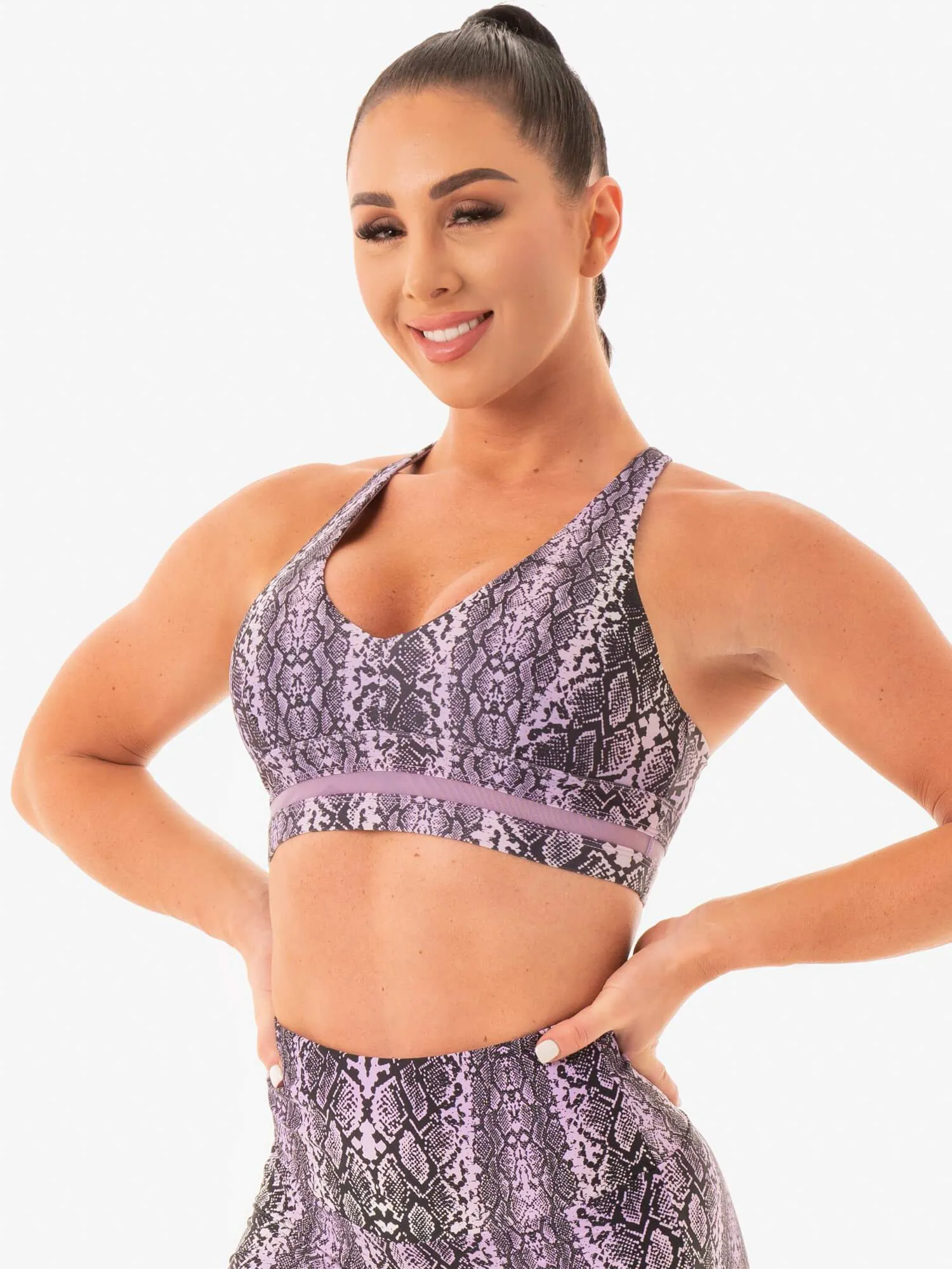 NEM X RW Sports Bra - Purple Snake sold by Ryderwear product image thumbnail 3