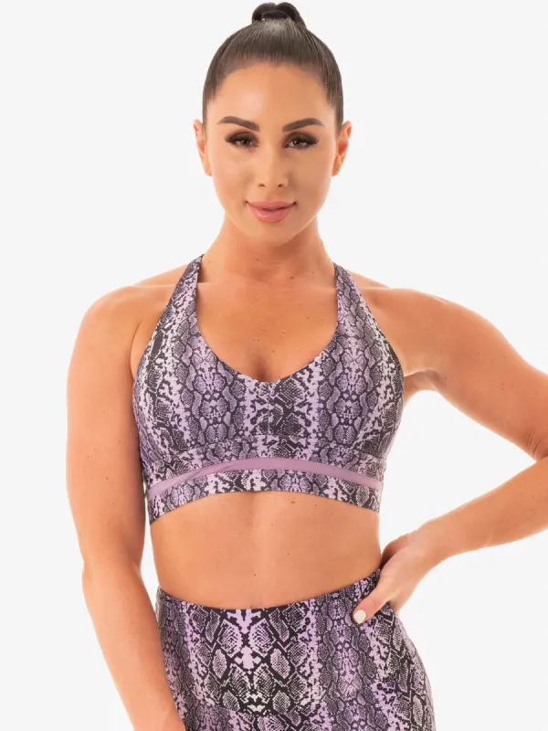 NEM X RW Sports Bra - Purple Snake made by Ryderwear