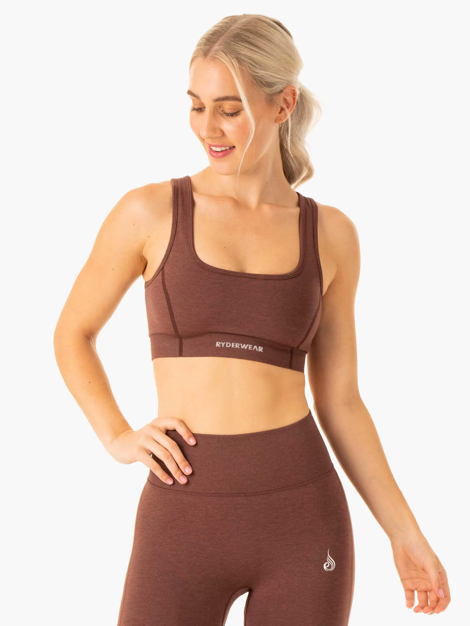 Enhance Seamless Sports Bra - Chocolate sold by Ryderwear