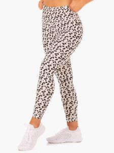 Hybrid Full Length Leggings - Ivory Leopard sold by Ryderwear