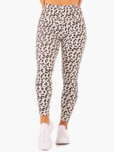 Hybrid Full Length Leggings - Ivory Leopard sold by Ryderwear