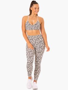 Hybrid Full Length Leggings - Ivory Leopard sold by Ryderwear