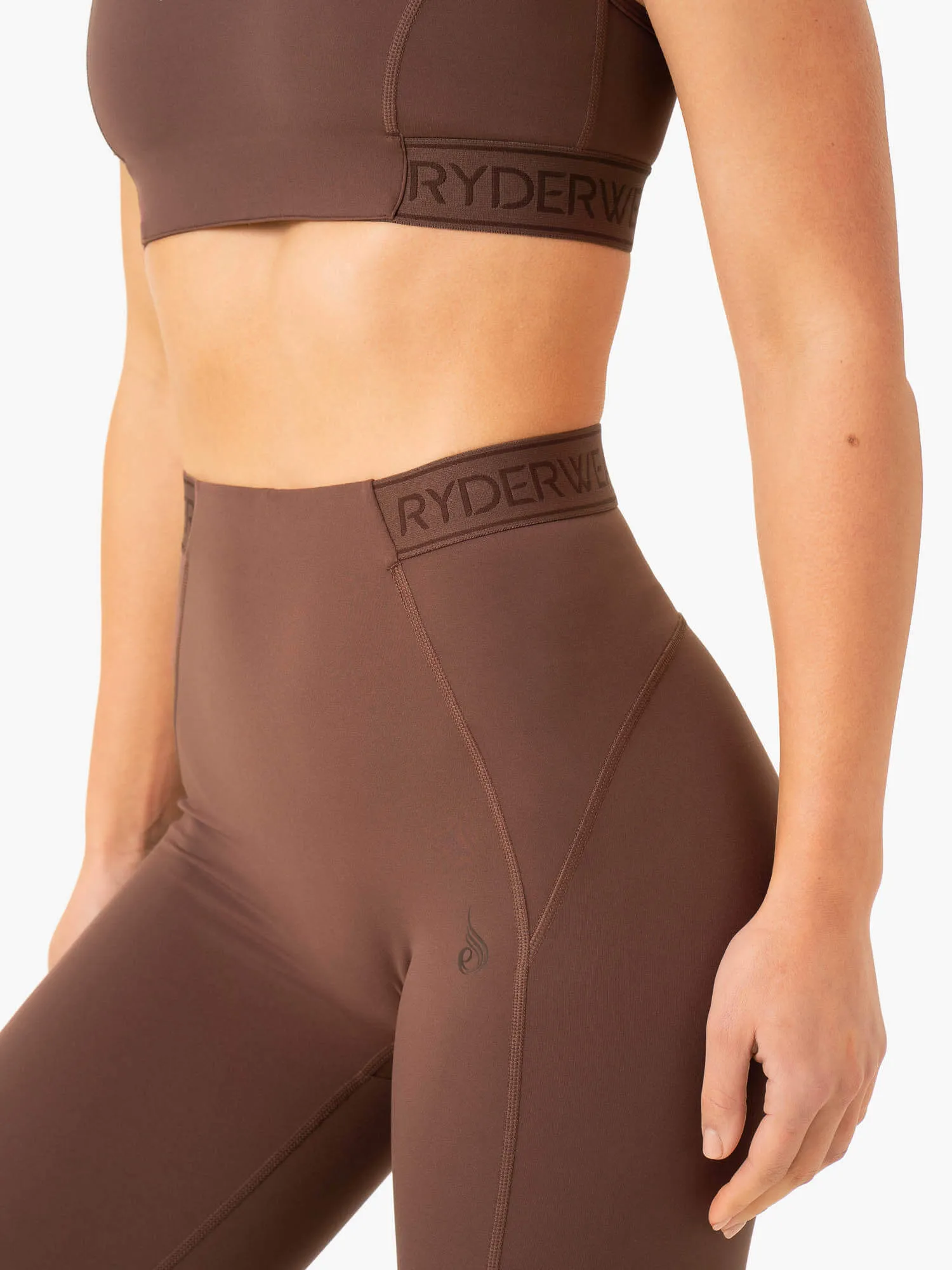 Level Up High Waisted Scrunch Leggings - Chocolate sold by Ryderwear product image thumbnail 4