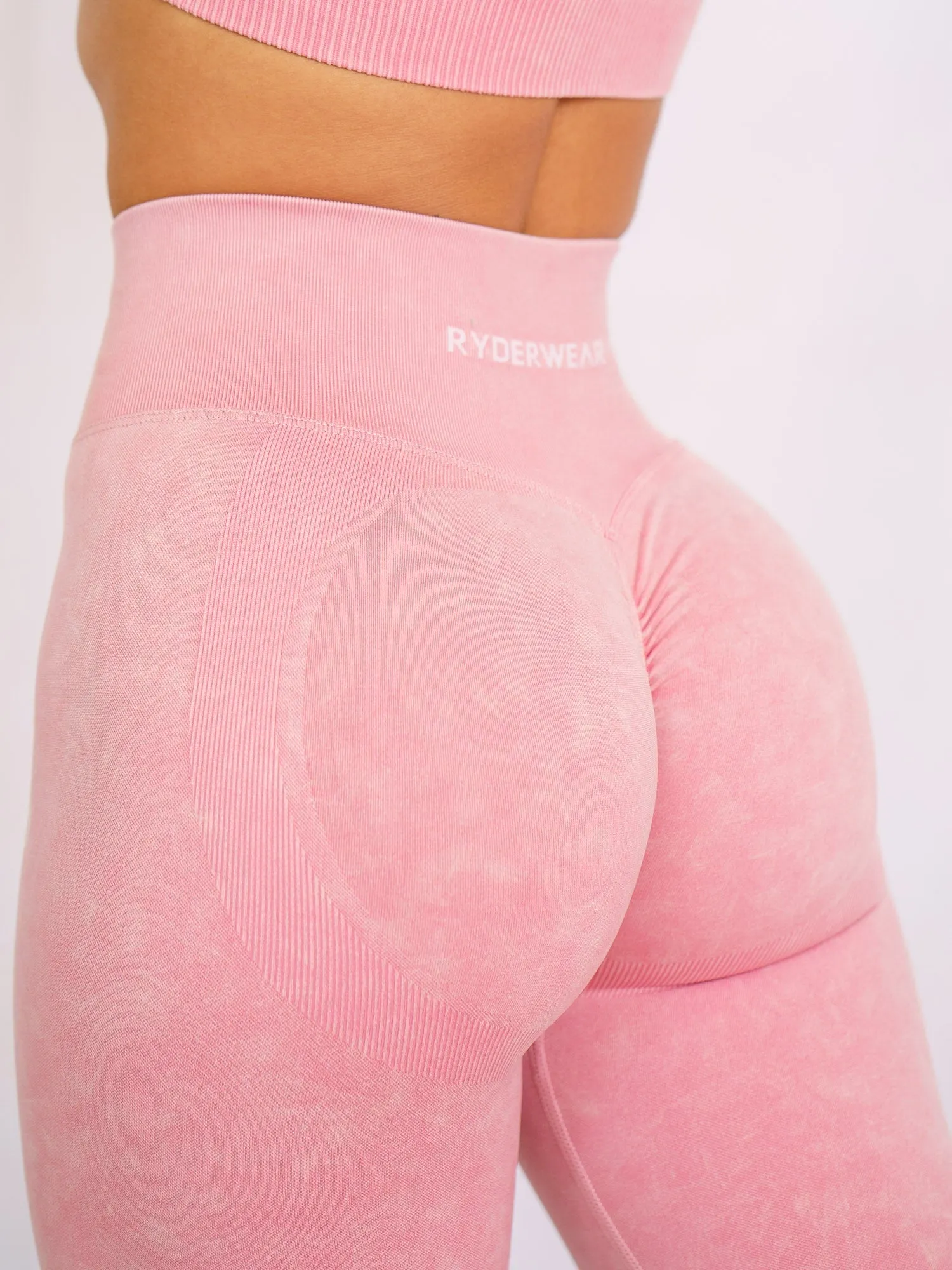 Stonewash Scrunch Seamless Leggings - Coral Stonewash sold by Ryderwear product image thumbnail 3