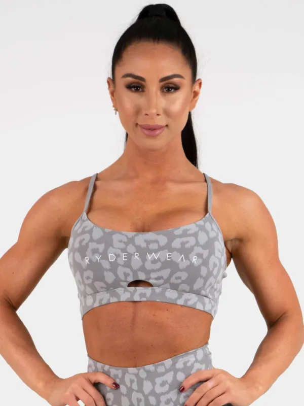 Animal Sports Bra - Leopard Grey sold by Ryderwear