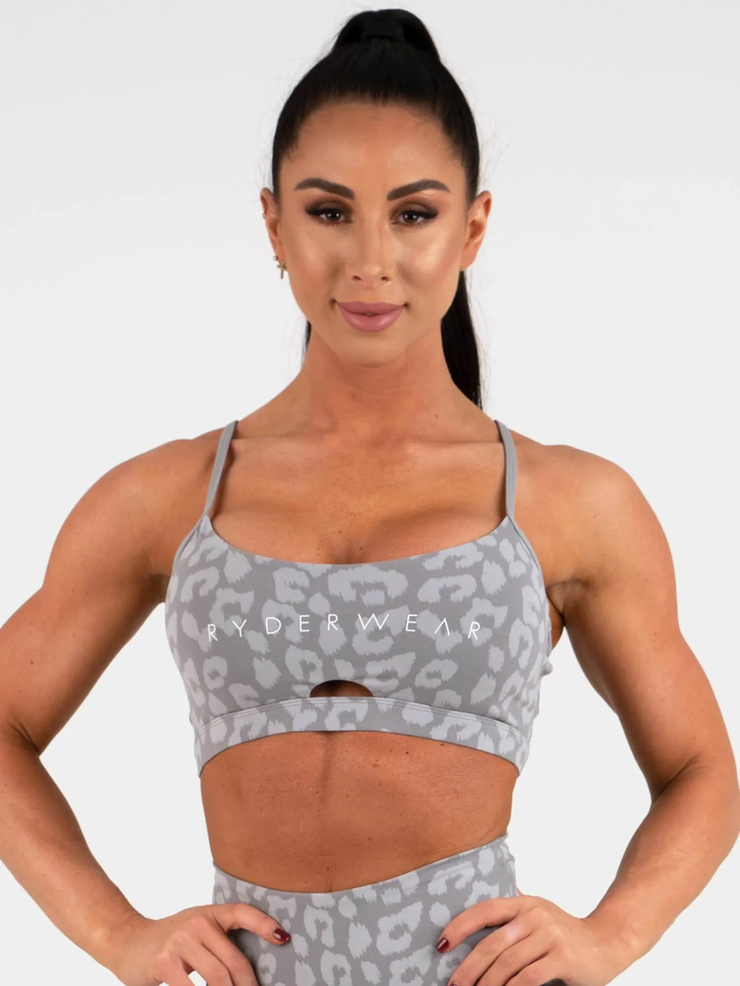Animal Sports Bra - Leopard Grey sold by Ryderwear
