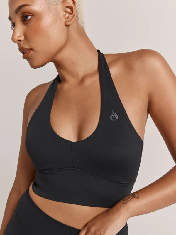 NKD Arch Halter Sports Bra - Black sold by Ryderwear