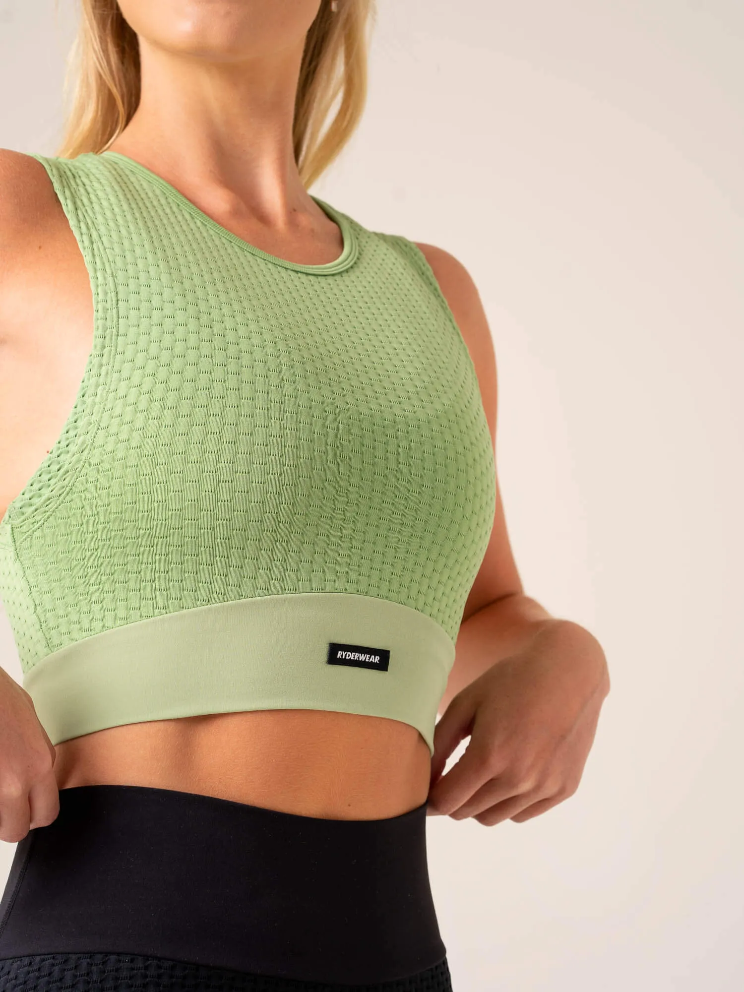 Honeycomb Seamless Tank - Sage sold by Ryderwear product image thumbnail 2