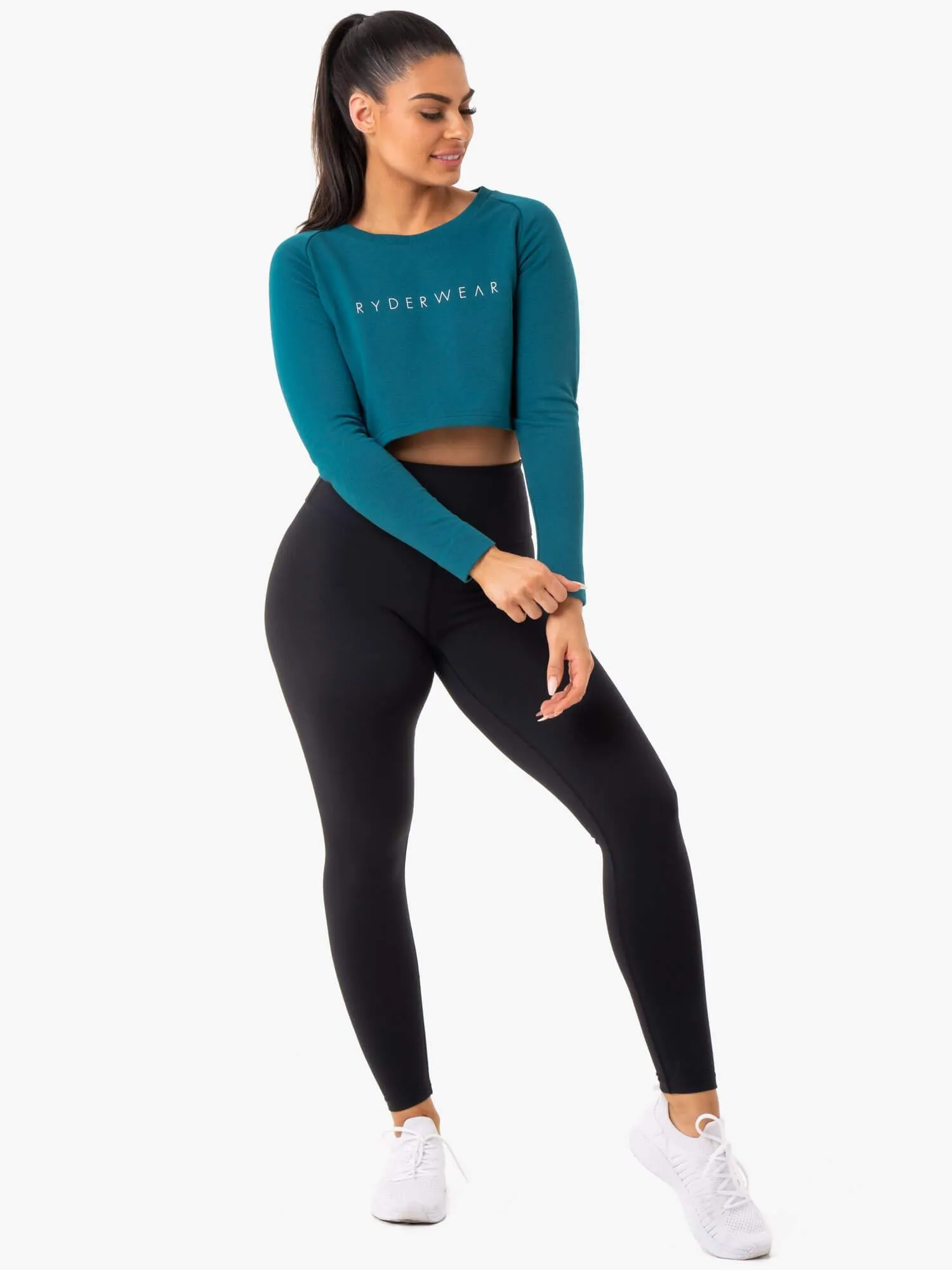 Staples Cropped Sweater - Emerald sold by Ryderwear product image thumbnail 4