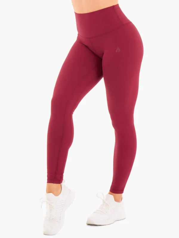 NKD High Waisted Leggings - Berry Red sold by Ryderwear