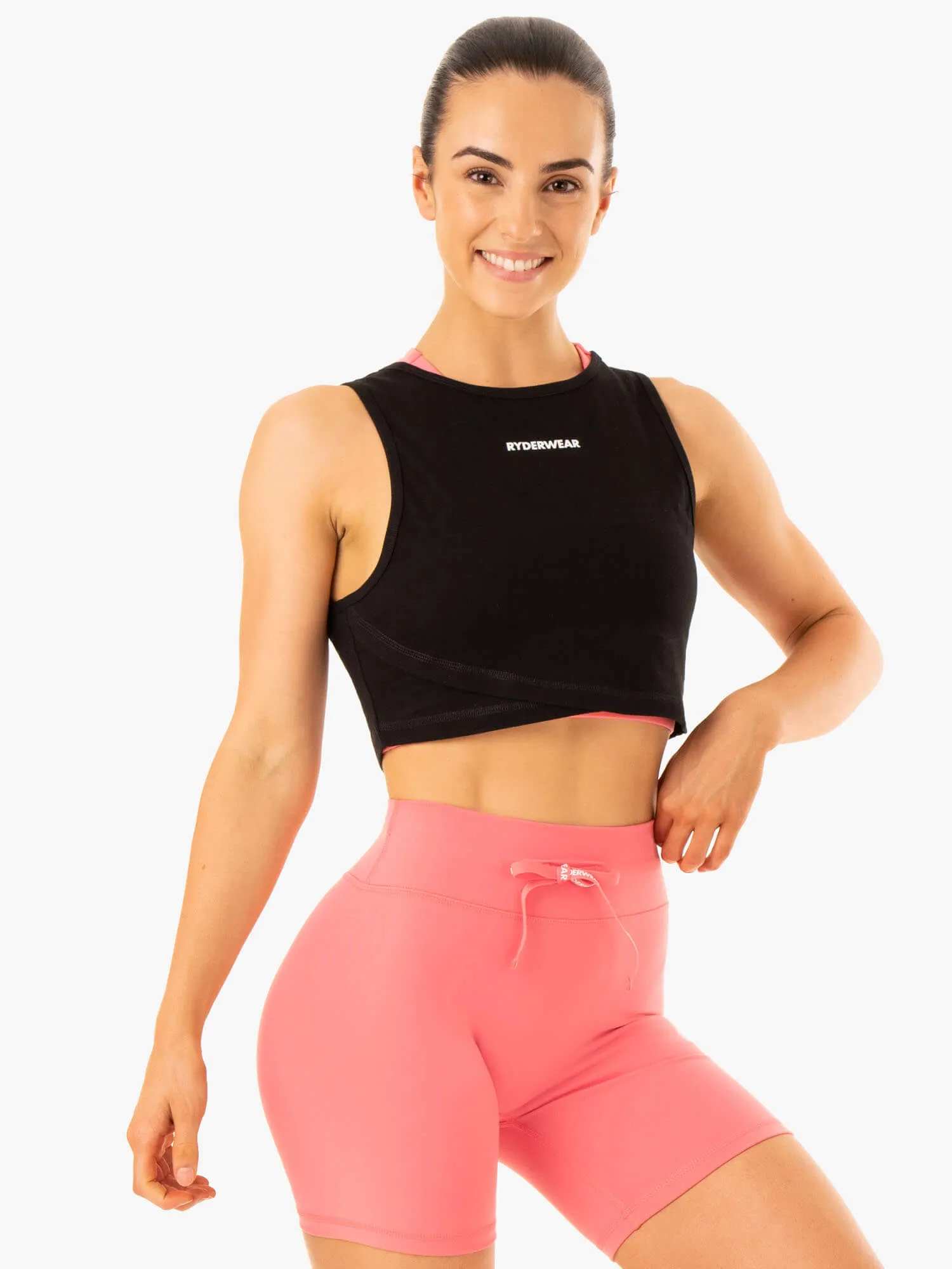 Replay Cross Over Tank - Black sold by Ryderwear