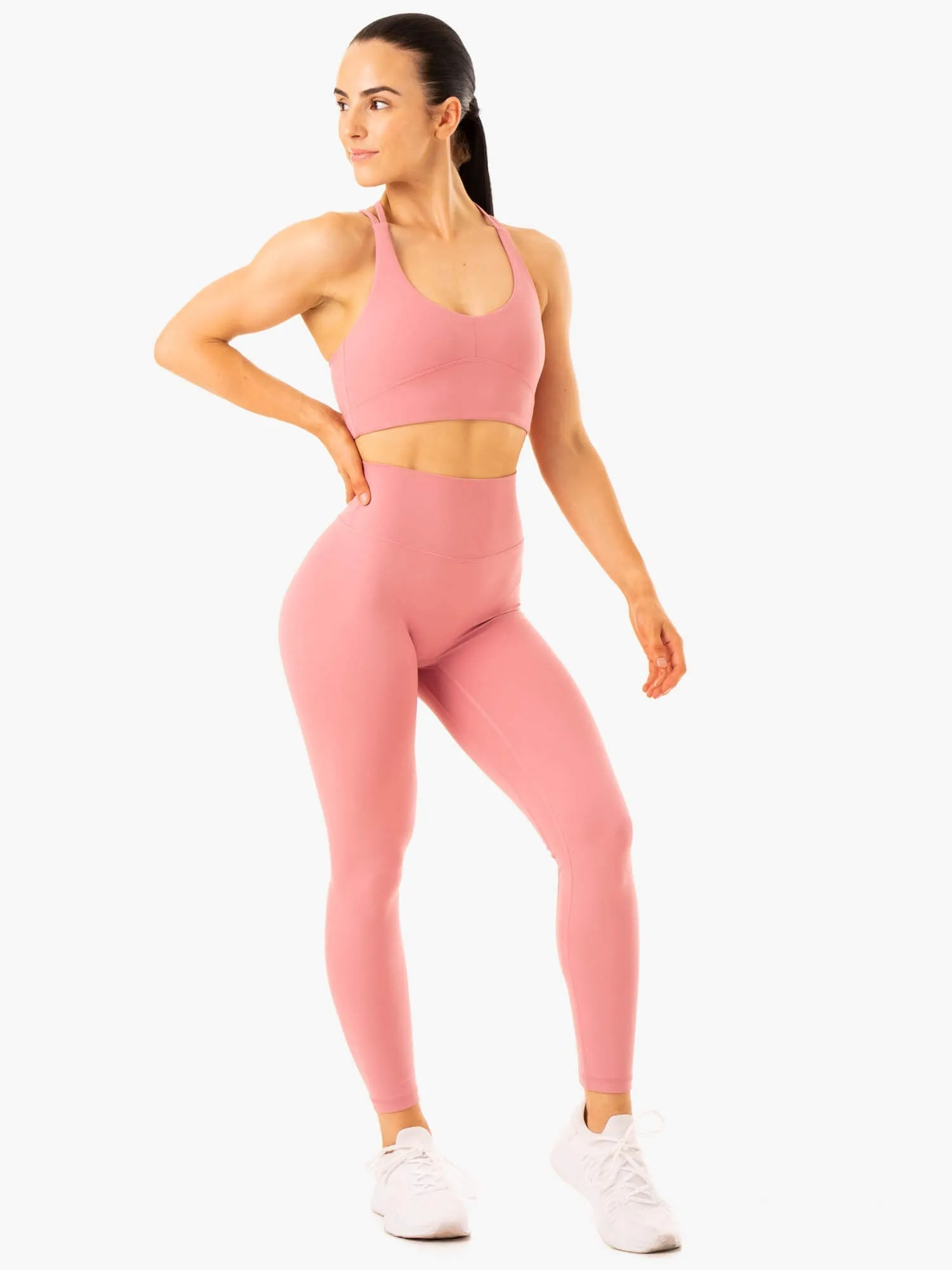 NKD Refine High Waisted Leggings - Dusty Pink sold by Ryderwear product image thumbnail 4