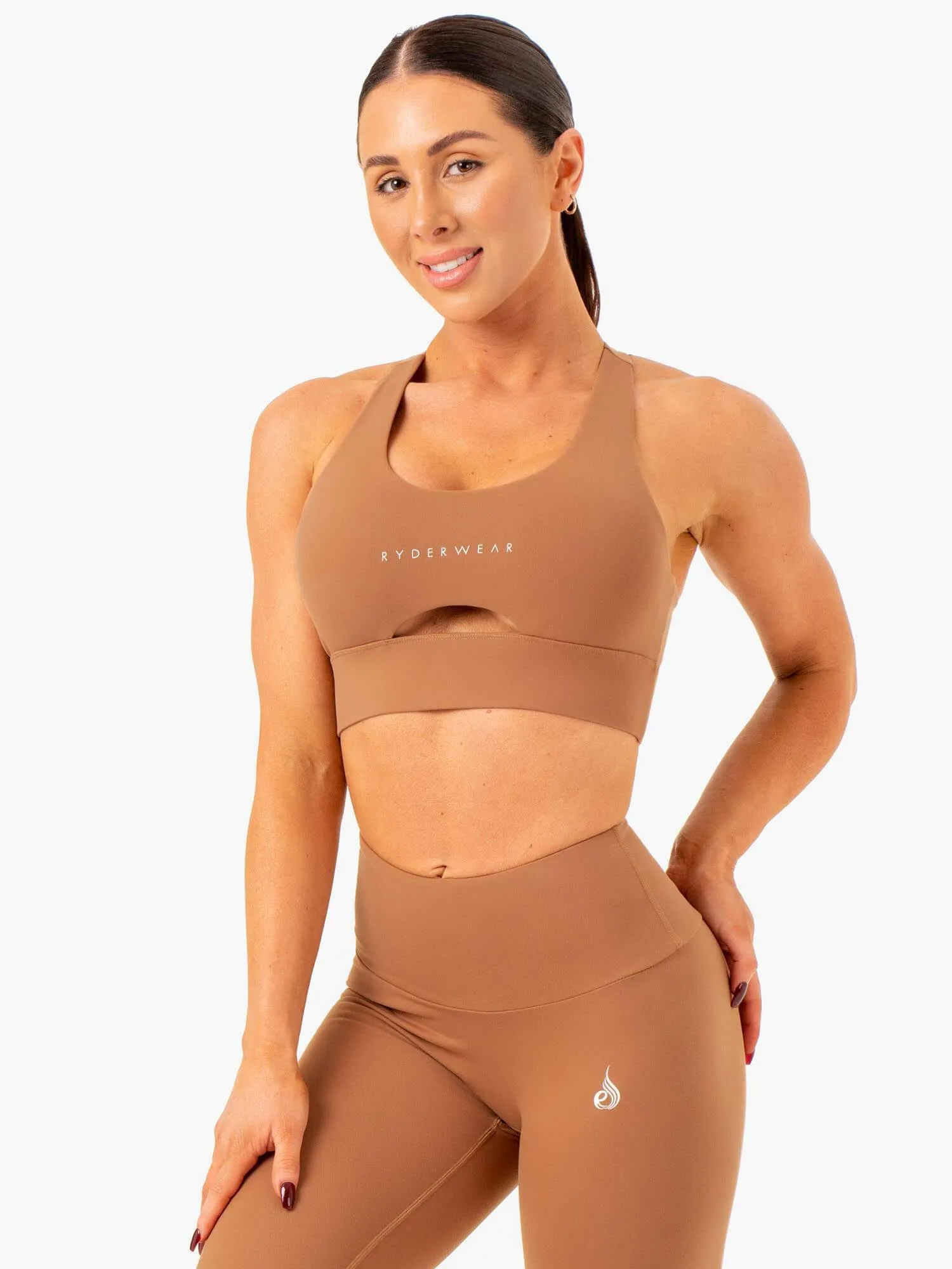 Focus Contour Sports Bra - Mocha sold by Ryderwear