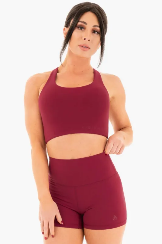 NKD Sports Bra - Berry Red sold by Ryderwear