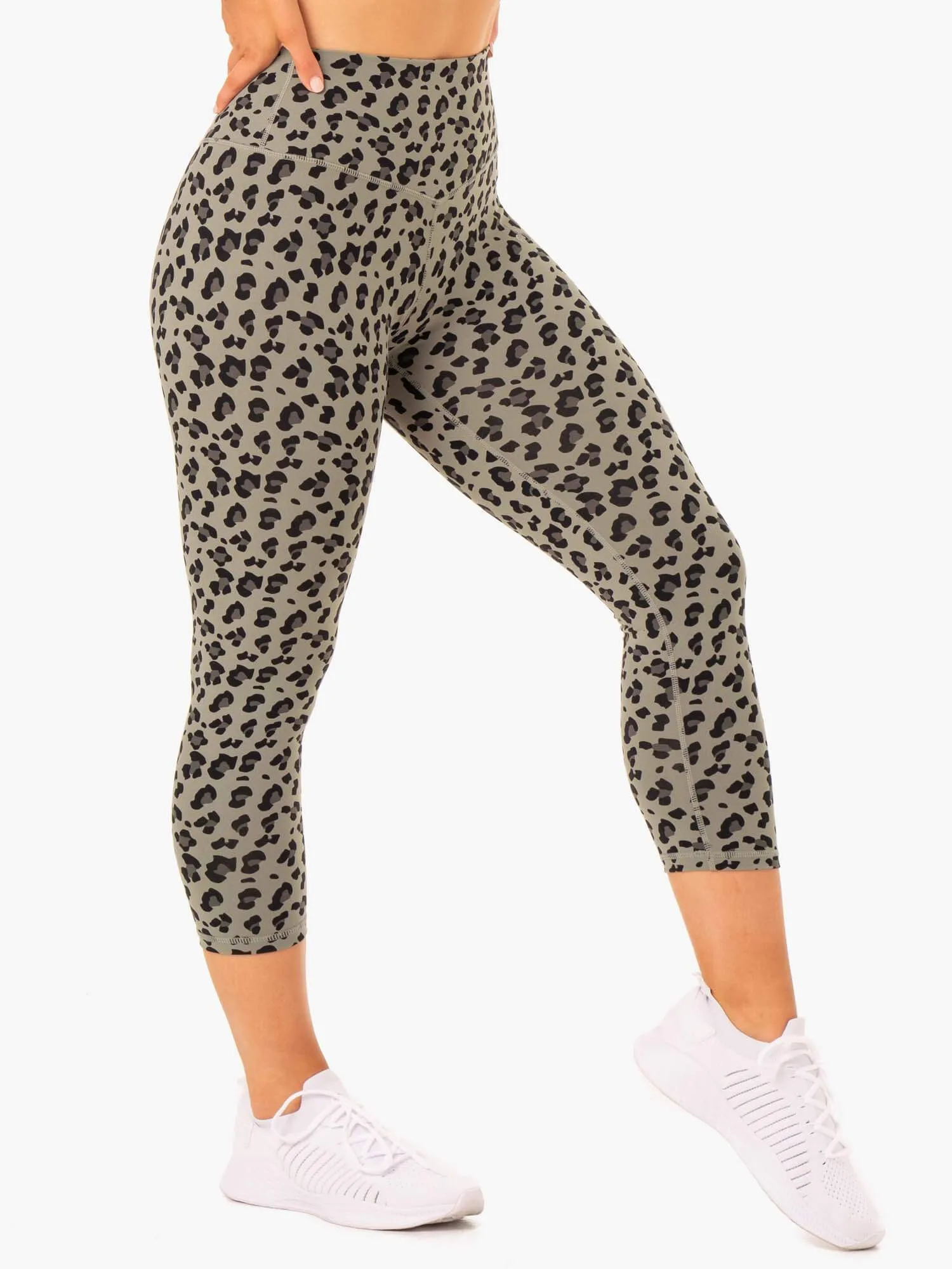 Hybrid 7/8 Leggings - Khaki Leopard sold by Ryderwear product image thumbnail 4