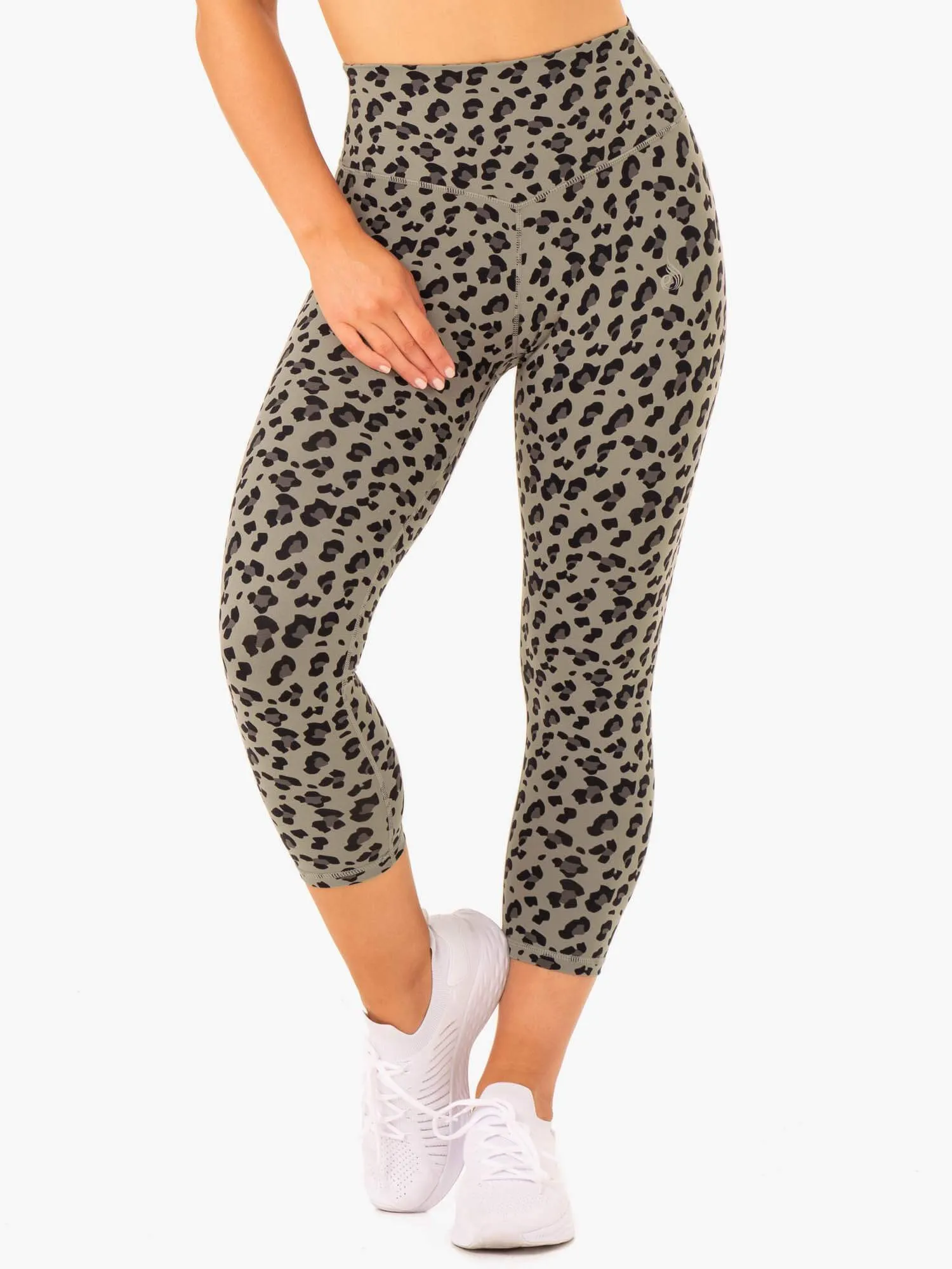 Hybrid 7/8 Leggings - Khaki Leopard sold by Ryderwear