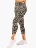 Hybrid 7/8 Leggings - Khaki Leopard sold by Ryderwear