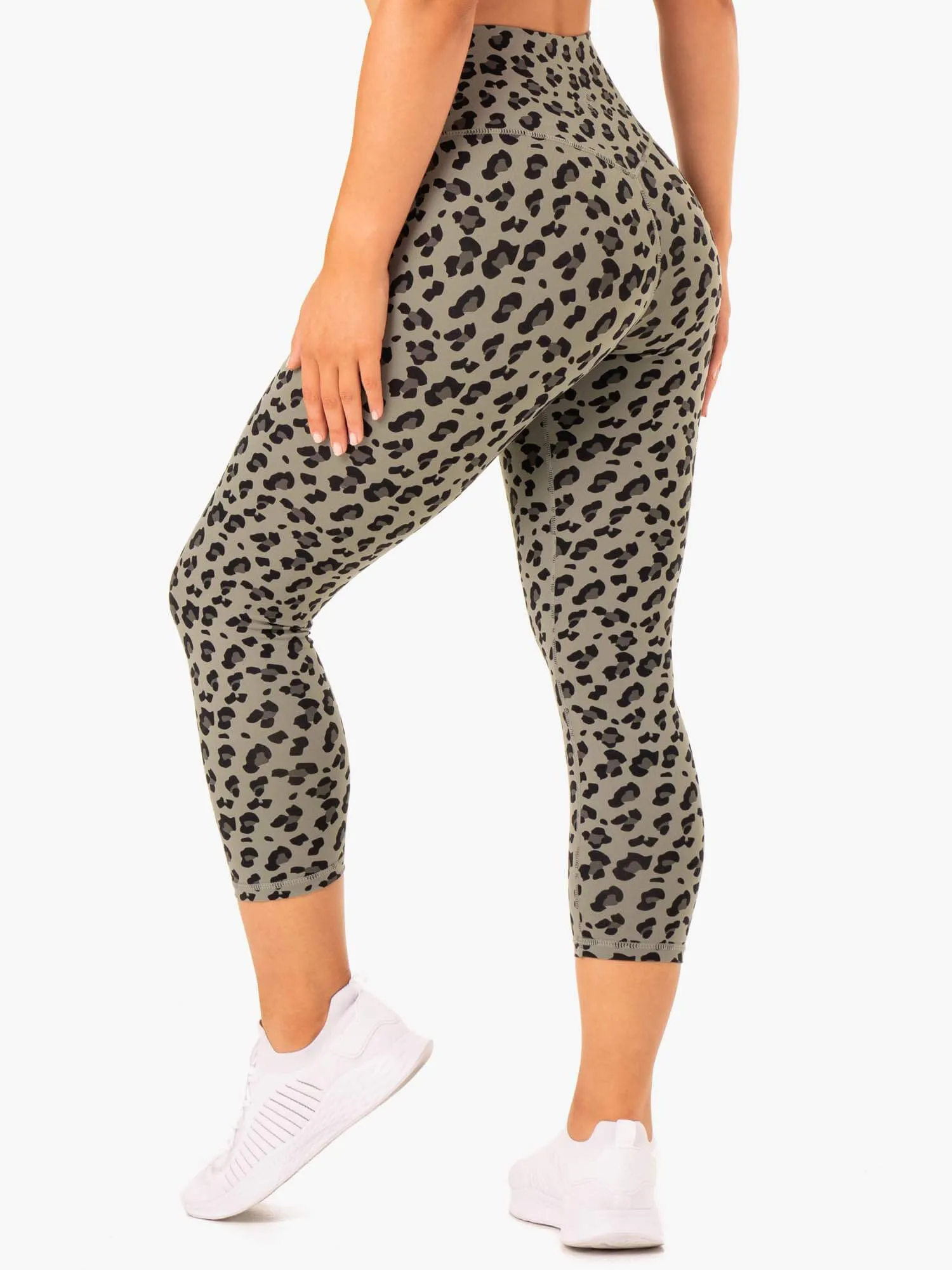 Hybrid 7/8 Leggings - Khaki Leopard sold by Ryderwear product image thumbnail 2