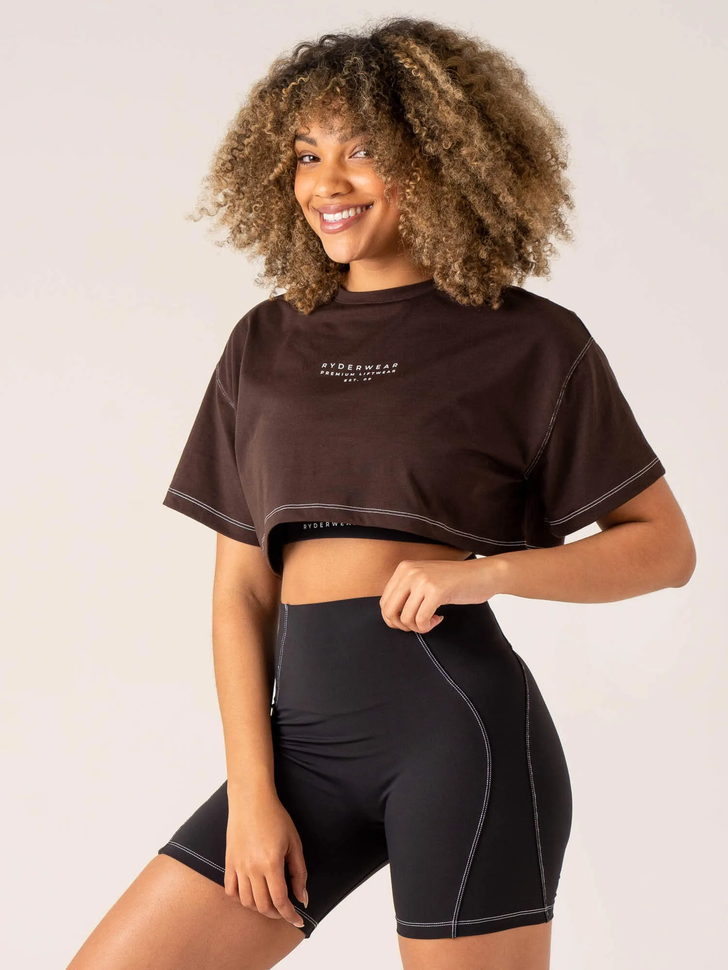 Stride Oversized Tee - Chocolate sold by Ryderwear product image thumbnail 3