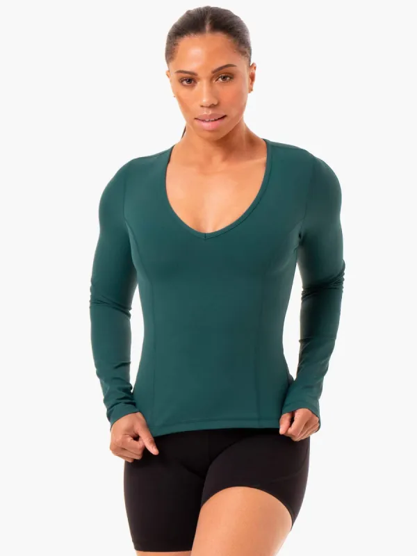 NKD Align Long Sleeve Training Top - Teal sold by Ryderwear
