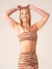 Unstoppable One Shoulder Sports Bra - Mocha Zebra sold by Ryderwear