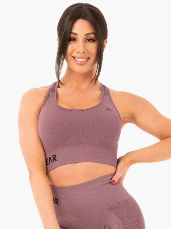 Seamless Staples Sports Bra - Purple Marl sold by Ryderwear